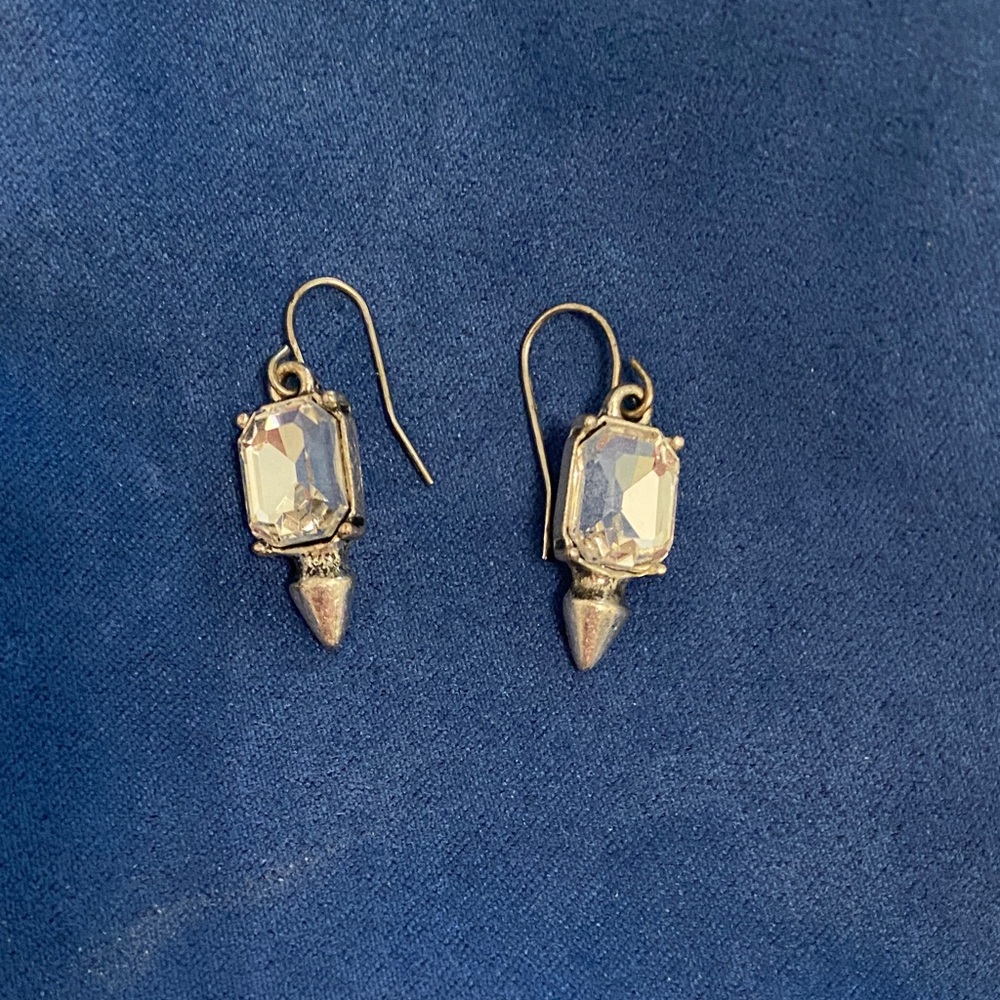 Buckle Gold-Tone Clear Crystal Dangle Earrings
